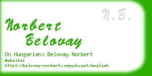 norbert belovay business card